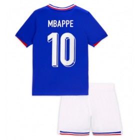 Frankreich Kylian Mbappe #10 Heimtrikot EM 2024 Kurzarm (+ kurze hosen)